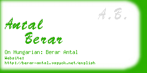 antal berar business card